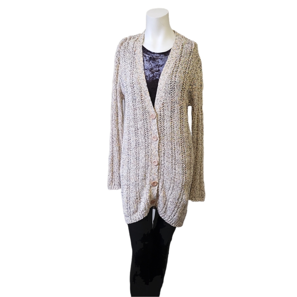 JANA multicolor knit long sleeve long cardigan size small